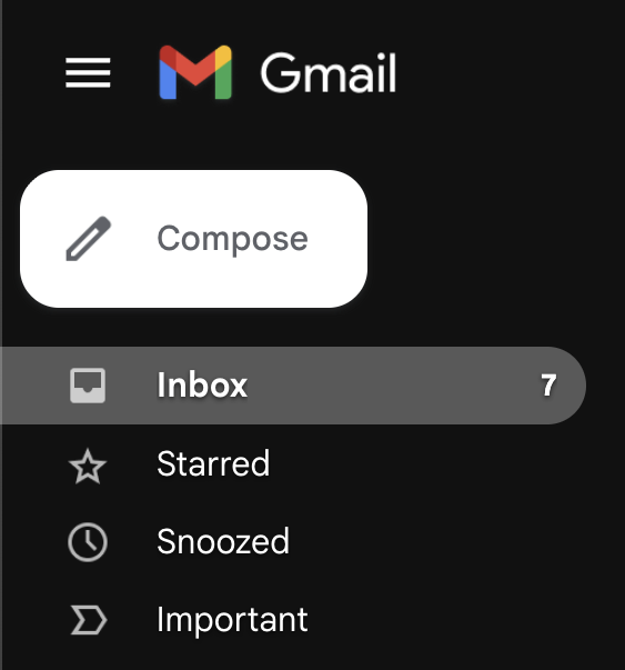 Gmail inbox showing 7 unread emails